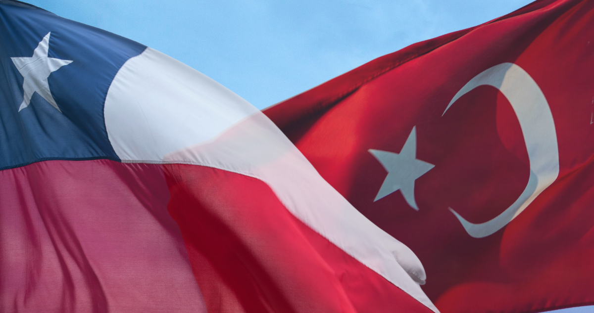 Bandera de Chile y bandera de Türkiye