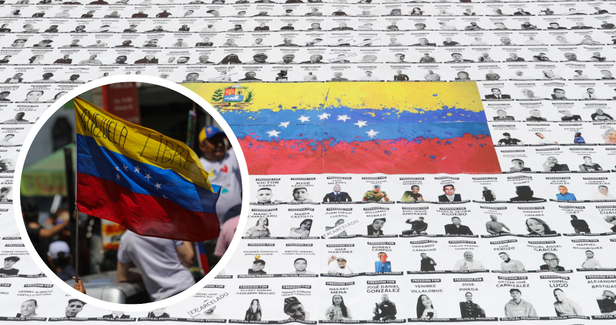 Manifestación pidiendo liberación de presos políticos en Venezuela
