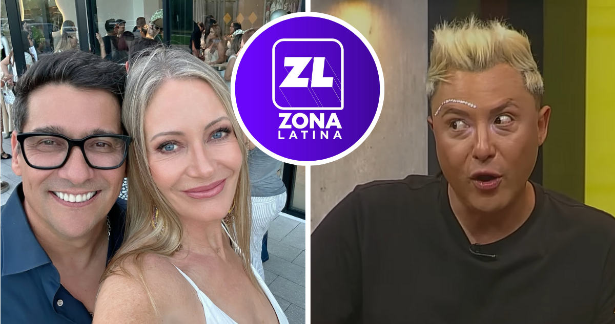 Marcela Vacarezza y Rafael Araneda, junto a fotografía de Sergio Rojas en referencia a declaración de Zona Latina