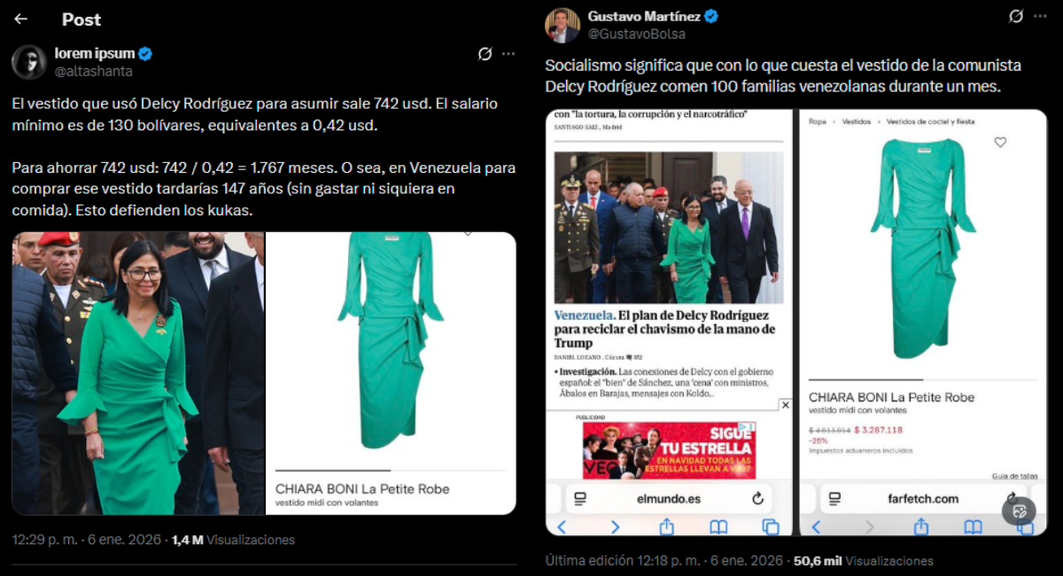 Vestido de Delcy Rodríguez