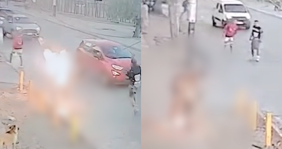 Delincuentes lanzan combustible y le prenden fuego a un hombre que estaba en la calle en San Bernardo