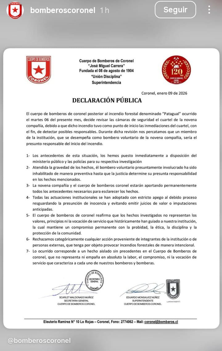 Declaración de bomberos