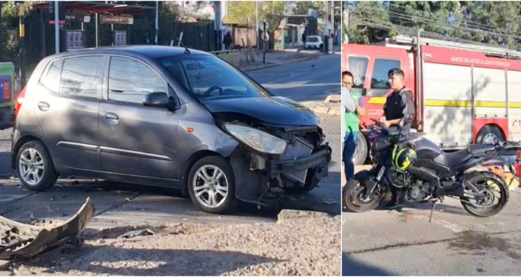 Dos heridos deja colisión entre una moto y un vehículo en El Bosque