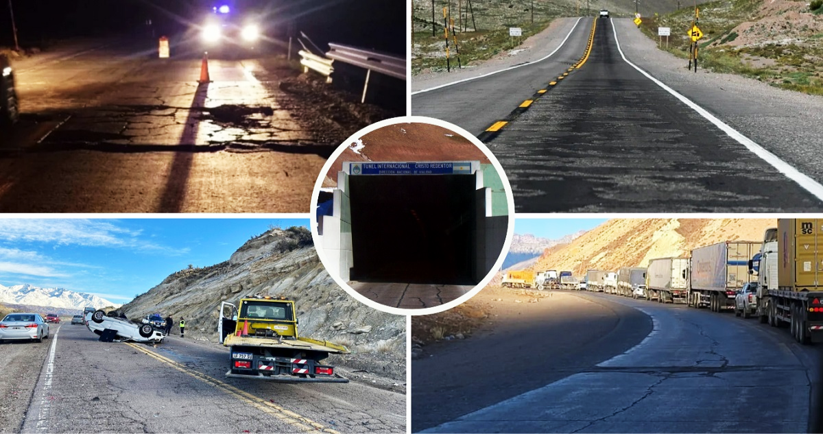 Reparaciones en Ruta 7 de Argentina, con fondos privados.