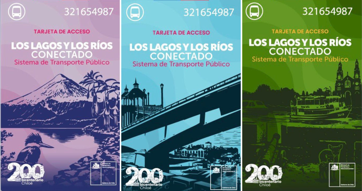 Así puedes elegir el diseño de la tarjeta de pago que tendrán las micros de Los Lagos y Los Ríos
