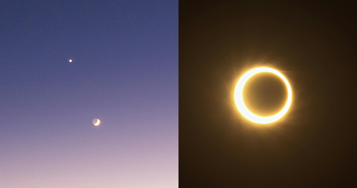 Fotos para ilustrar el calendario astronómico de febrero de 2026