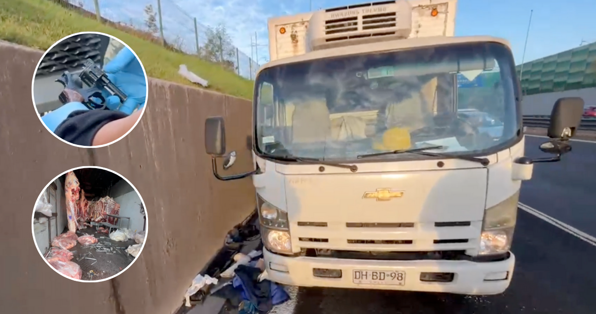 Investigan robo de camión con carne en zona sur de la RM: delincuentes lo abandonaron en Vespucio Sur