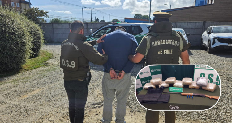 Amplio operativo por homicidio en Puerto Varas: cae en Valdivia autor confeso, 3 mujeres, arma y droga