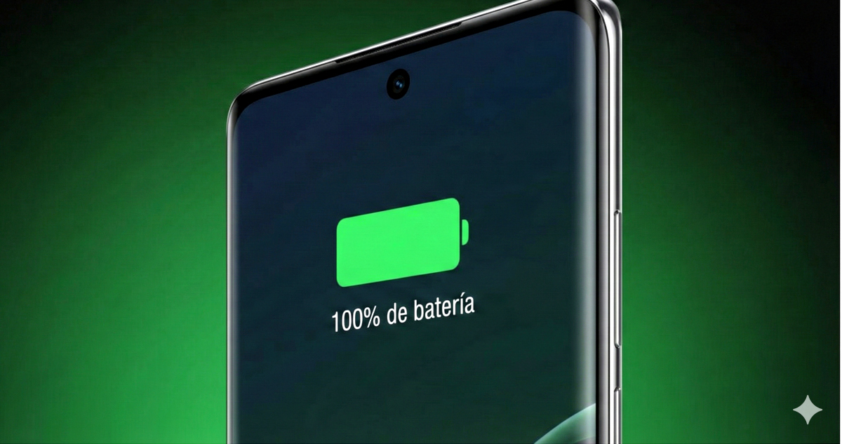 Teléfono con batería cargada al máximo