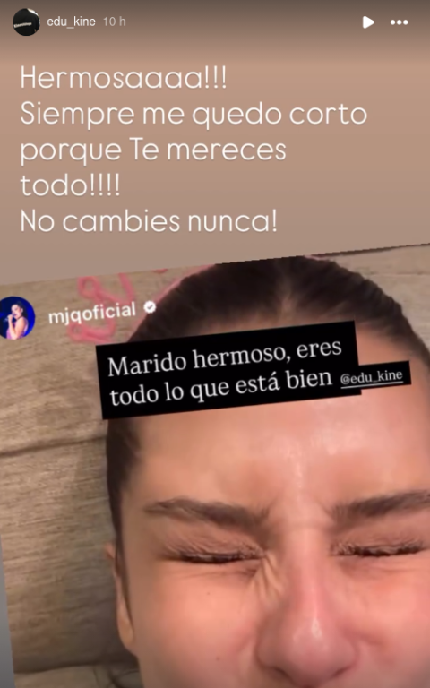 Instagram Storie de Eduardo Carrasco, esposo de Coté Quintanilla