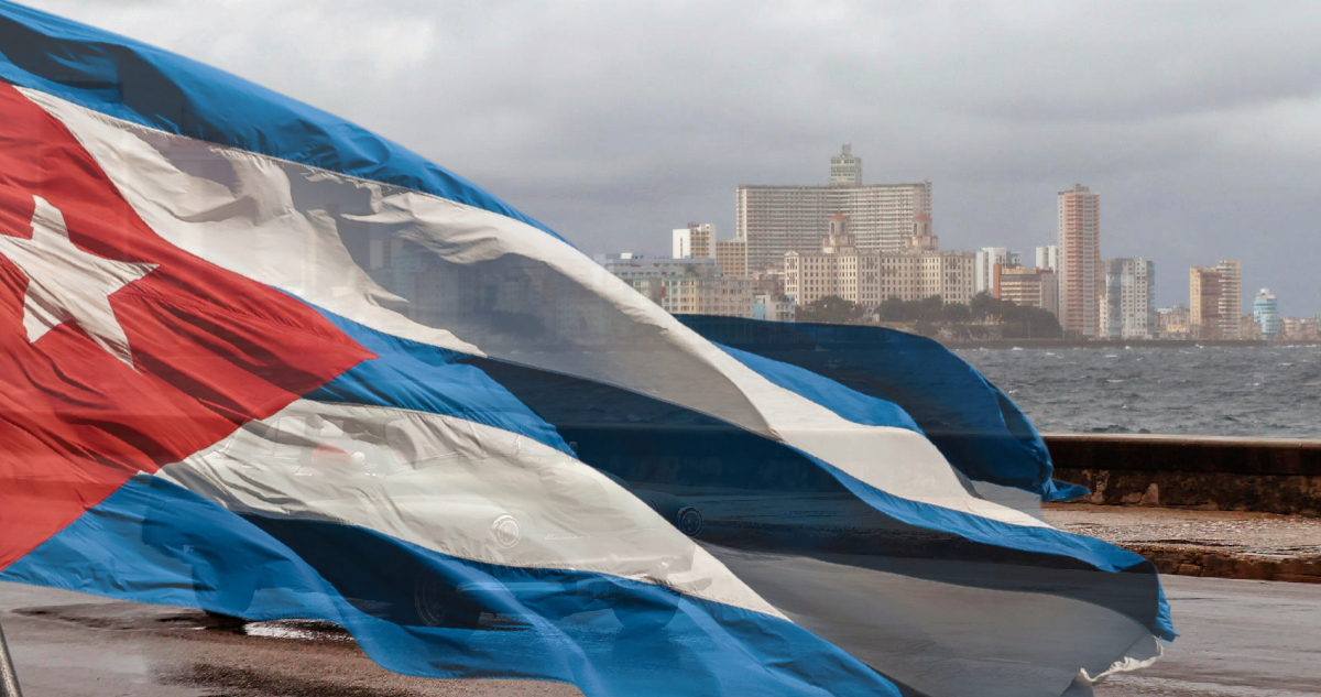 Foto de contexto de Cuba y bandera de Cuba