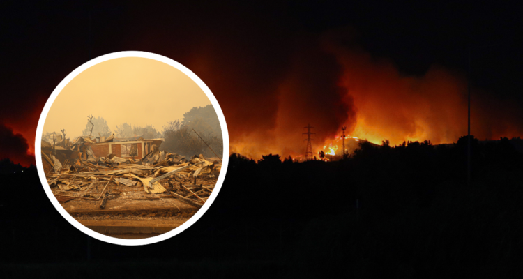 Vivienda quemada tras incendio en Penco