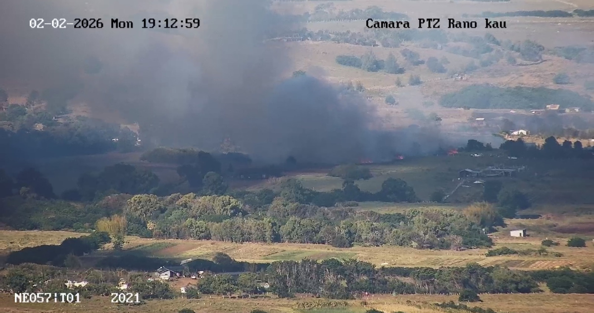Declaran alerta roja en Isla de Pascua por incendio forestal cercano a viviendas: 5 hectáreas afectadas