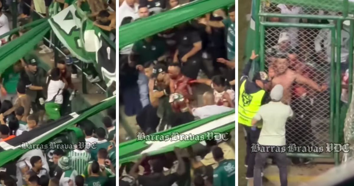 Pelea entre hinchas de Deportivo Cali casi termina en tragedia en medio de partido ante Millonarios