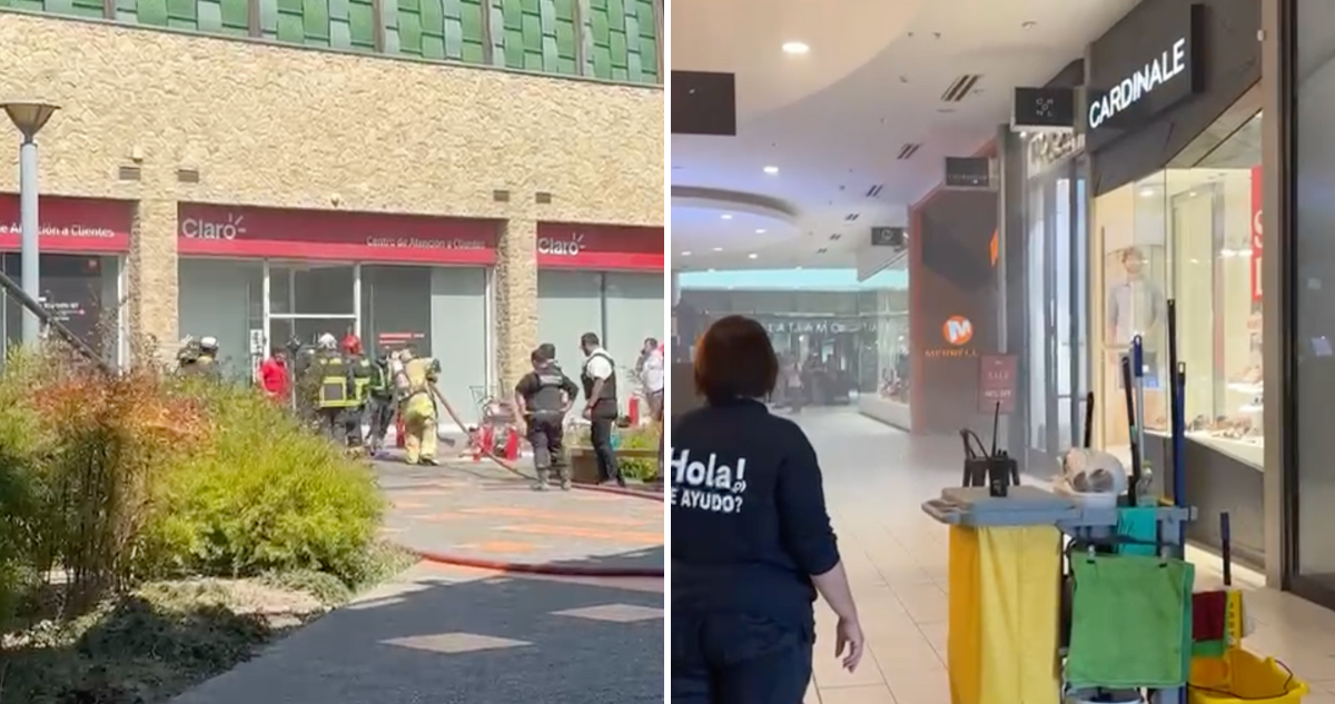 Reportan incendio en el interior de una tienda del Mall Plaza Trébol
