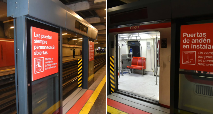 Instalan primera puerta en estación Neptuno de la Línea 1 del Metro de Santiago