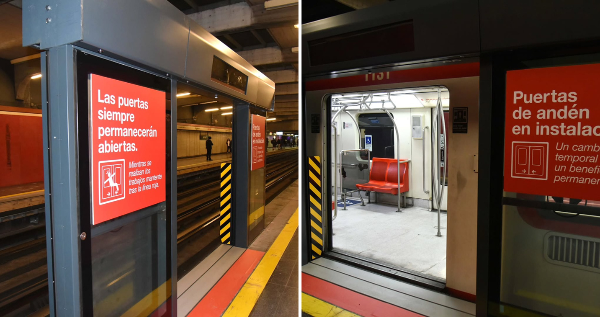 Instalan primera puerta en estación Neptuno de la Línea 1 del Metro de Santiago