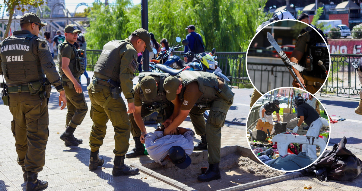 Tres detenidos y decenas de rucos erradicados deja operativo en el Mercado Central de Santiago