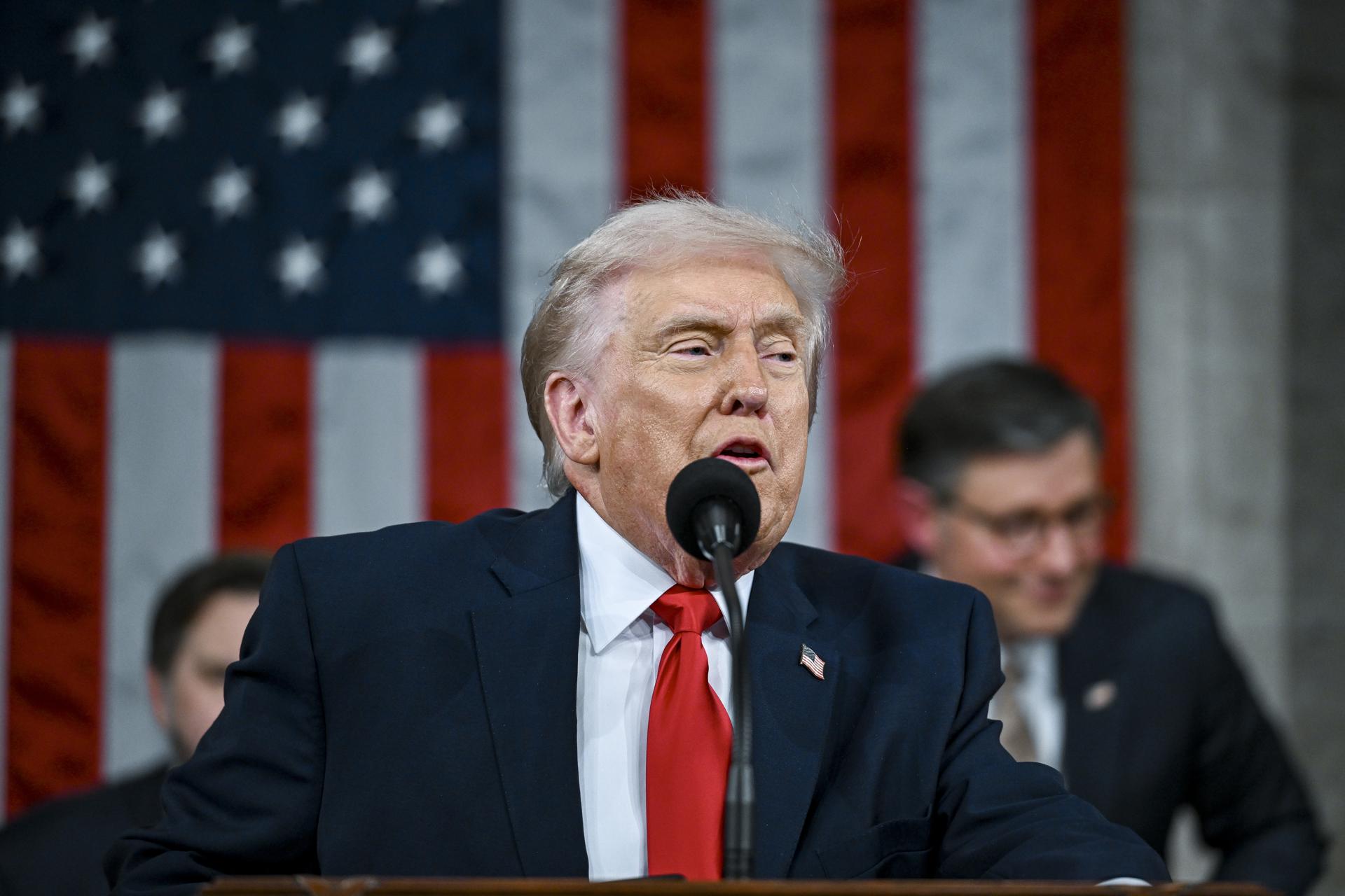 El presidente Donald Trump durante el discurso del Estado de la Unión |