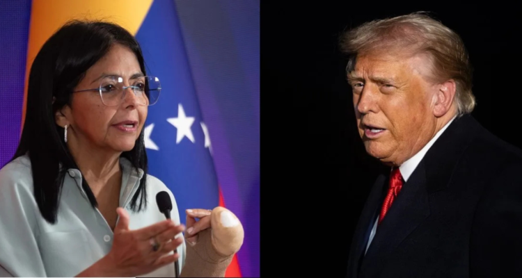 Delcy Rodríguez pide a Trump, "como amigo y socio", cesar el bloqueo de EEUU contra Venezuela