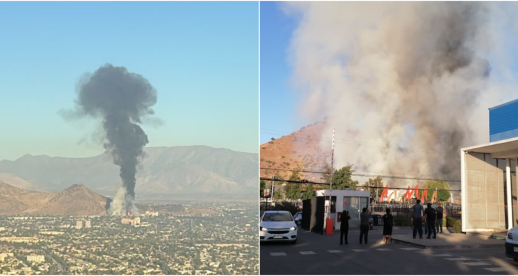 Reportan explosión y gran columna de humo en la zona norte de Santiago