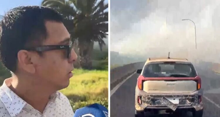 Conductor afectado por fuego de explosión en accidente de Renca: “Fue caótico, como en las películas”