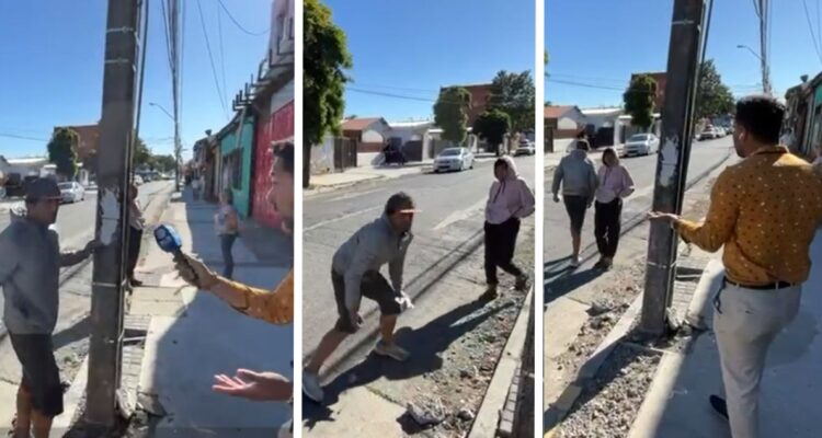 Periodista es amenazado por hombre que era expulsado de pasarela donde acampaba en Concepción