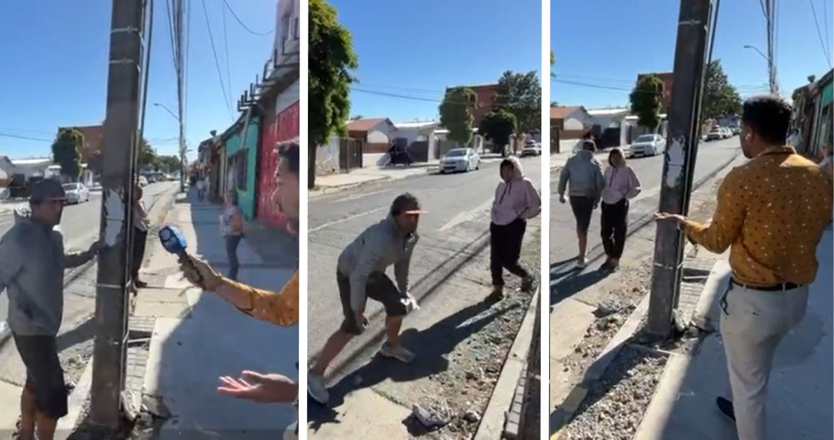 Periodista es amenazado por hombre que era expulsado de pasarela donde acampaba en Concepción