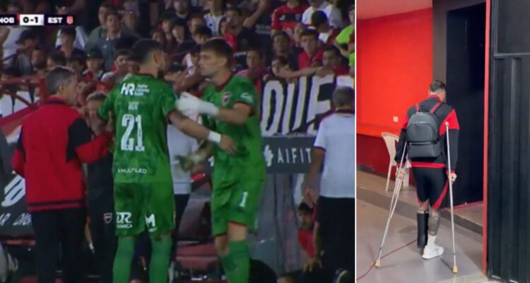 Gabriel Arias se lesiona y los hinchas de su propio equipo, Newells, lo llenan de pifias