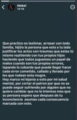 mensaje hija americo