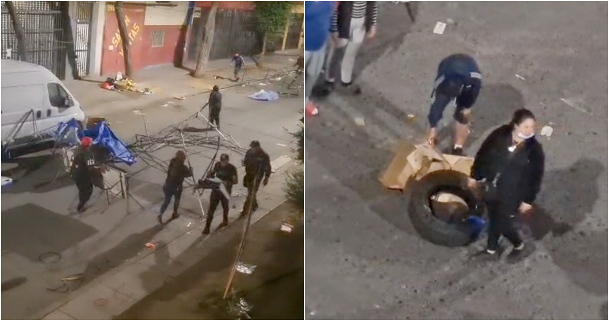 Ambulantes provocan incidentes en Meiggs al intentar reinstalar sus toldos azules: hay tres detenidos