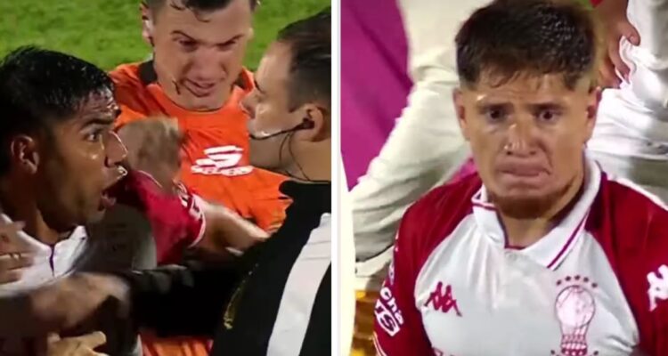 Polémica en Argentina: jugador de Huracán acusó insulto de árbitro y provocó gresca con jueces