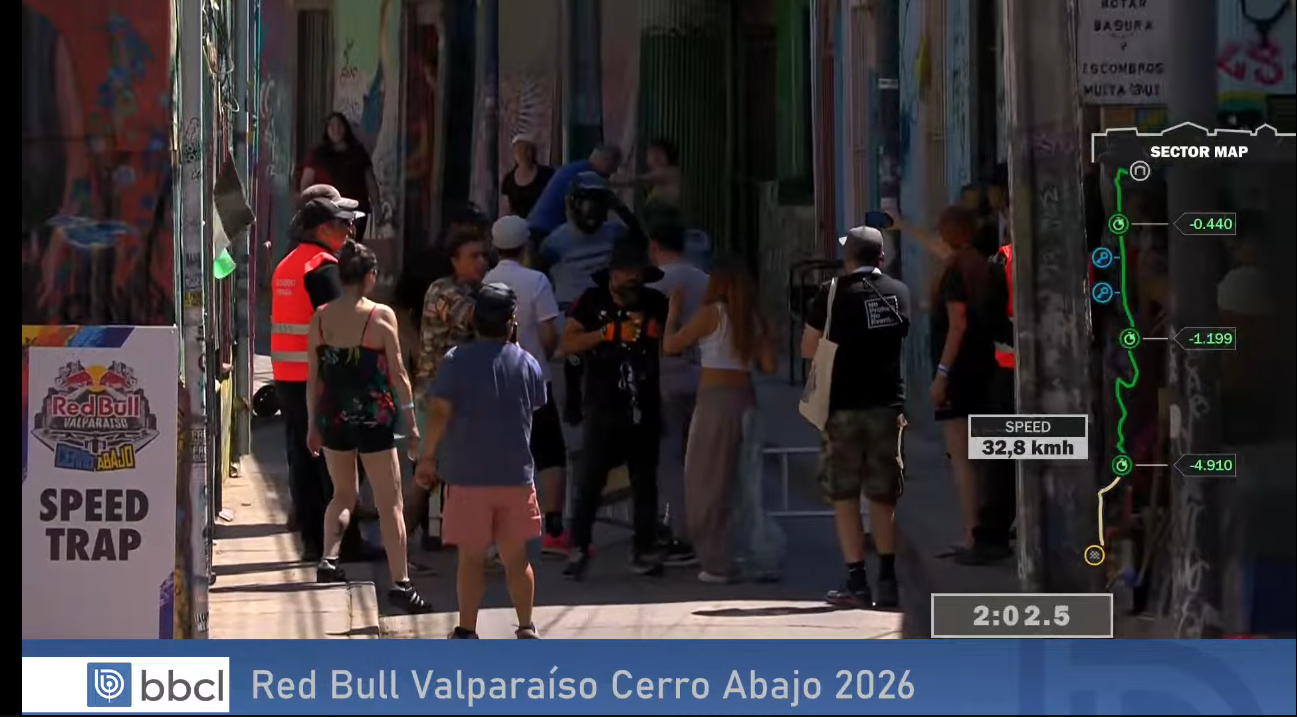 La escalera que frenó la bajada de Pedro Burns en la bajada de Red Bull Valparaíso Cerro Abajo 2026