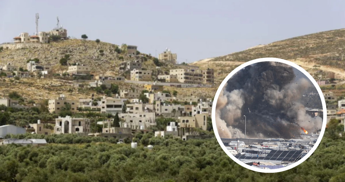 Asentamientos en Cisjordania y foto de bombardeo en Gaza