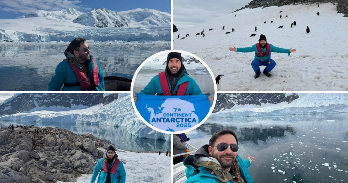 Nicolás Pasquali en la Antártica.