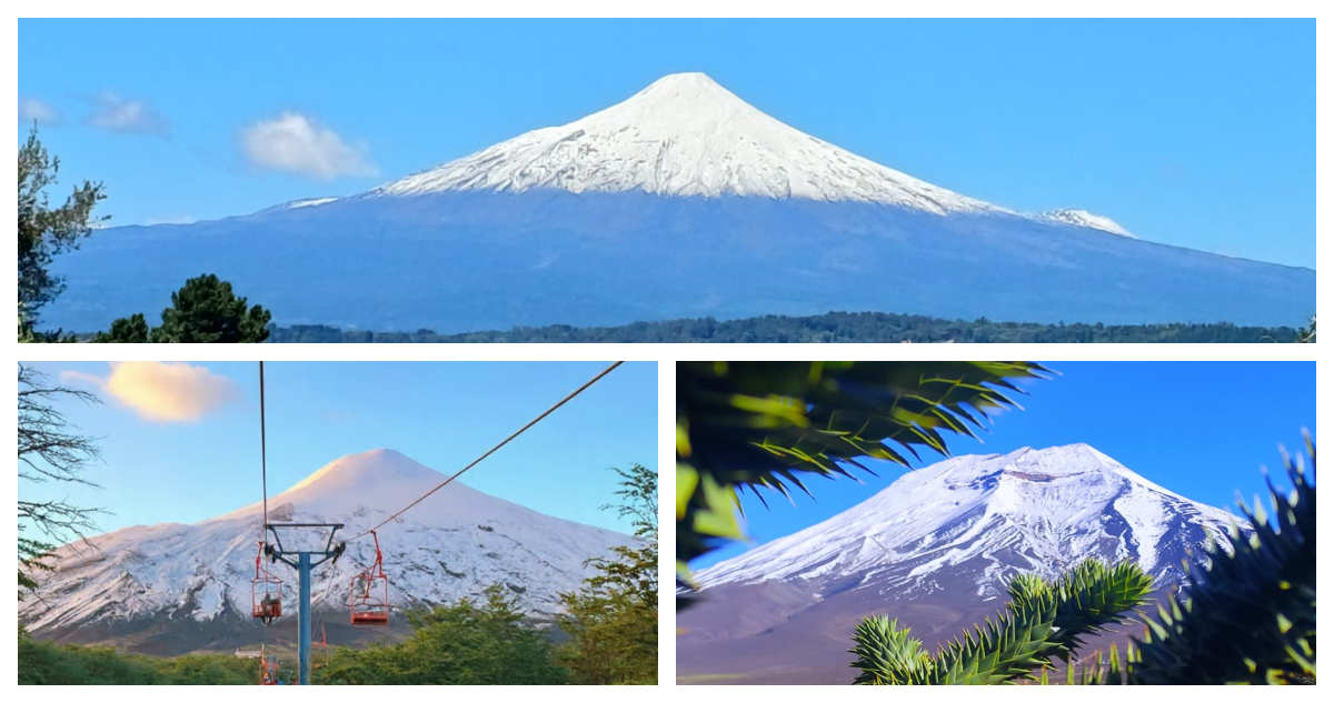 Inusual caída de nieve en pleno verano cubre de blanco volcanes de La Araucanía
