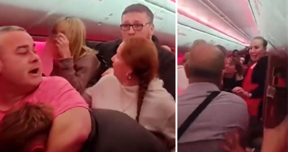 VIDEO: brutal pelea a bordo de un avión termina con dos detenidos y el vuelo desviado hacia Bruselas