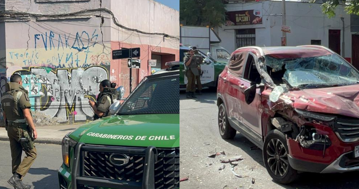 Persecución en Santiago termina con choque y detención de conductor de vehículo con encargo por robo