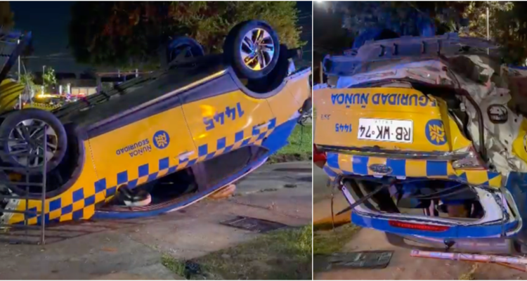 Cuatro detenidos deja persecución que cruzó varias comunas de la RM: vehículo municipal se volcó