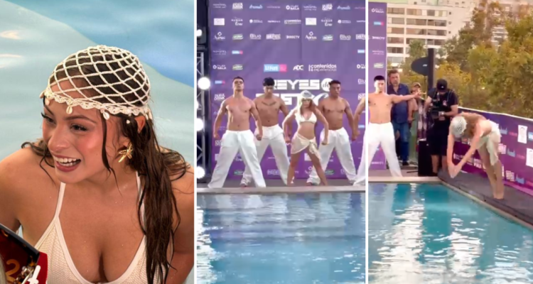 Así fue el piscinazo de Skar Labra como reina de Viña 2026: incluyó baile antes del piquero