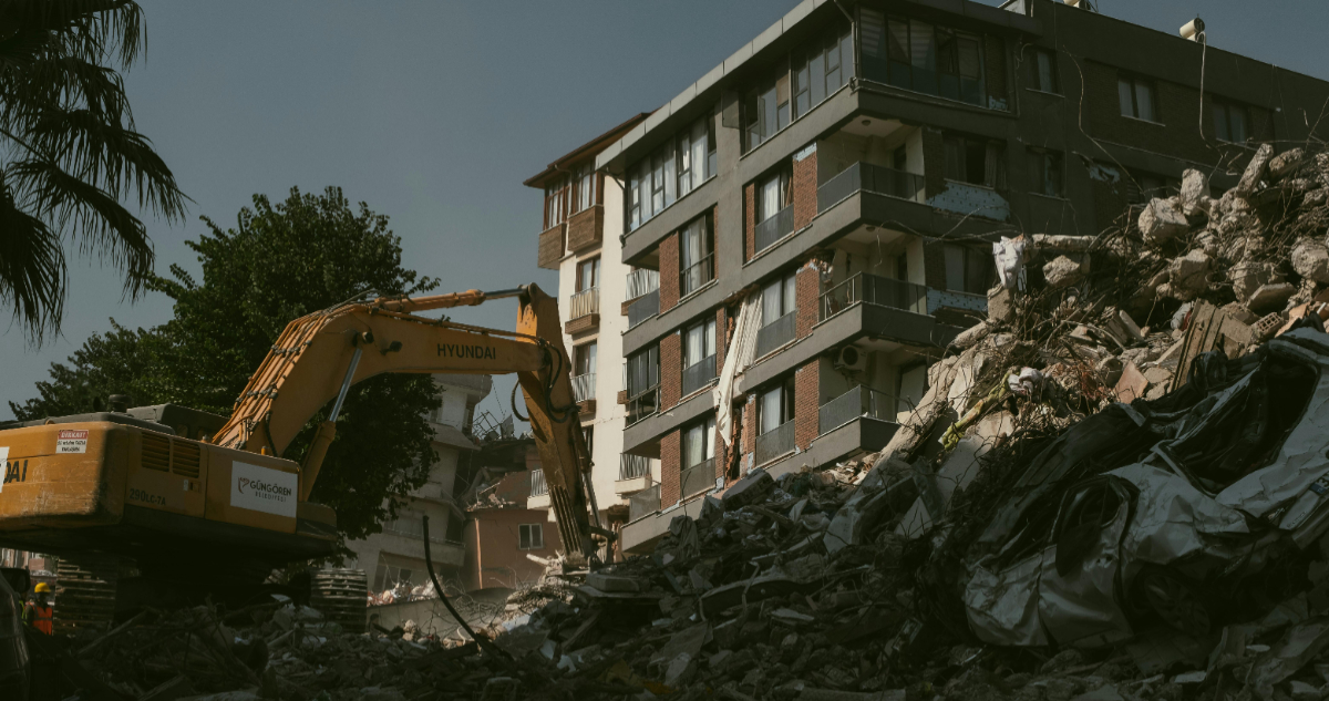 Foto de unos escombros después de un terremoto
