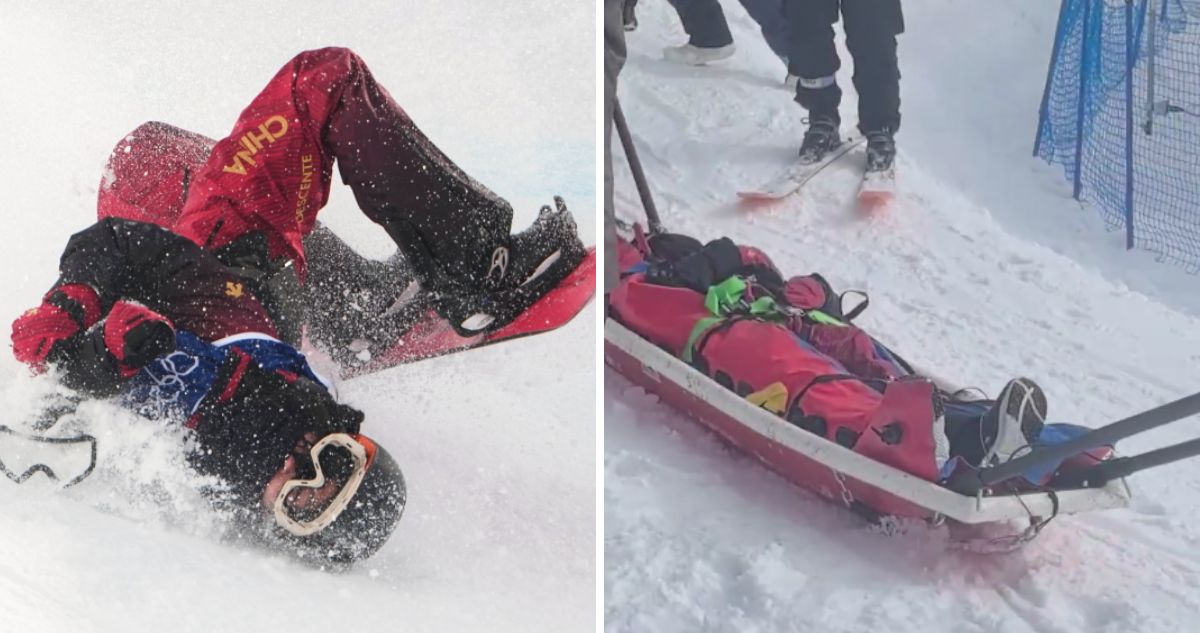 China Liu Jiayu sufrió espeluznante caída de cabeza en JJOO de Invierno.