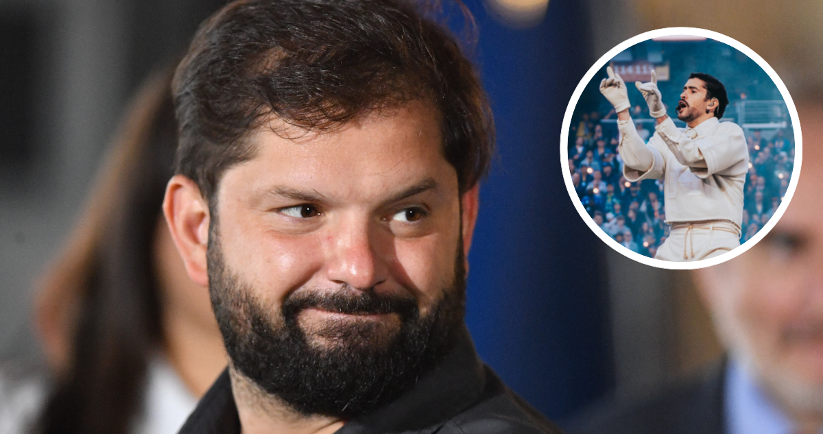 Gabriel Boric y foto de show de