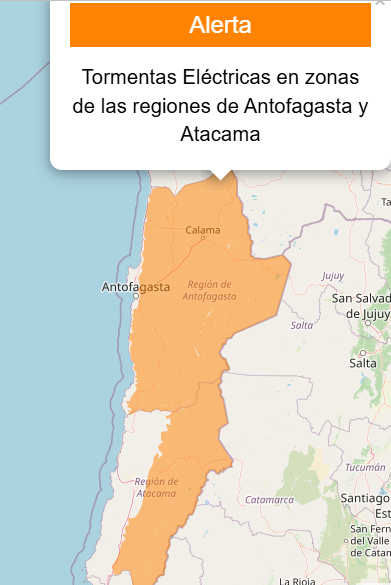 DMC emite alerta por tormentas eléctricas que afectarían al norte de Chile: llegarían con lluvias