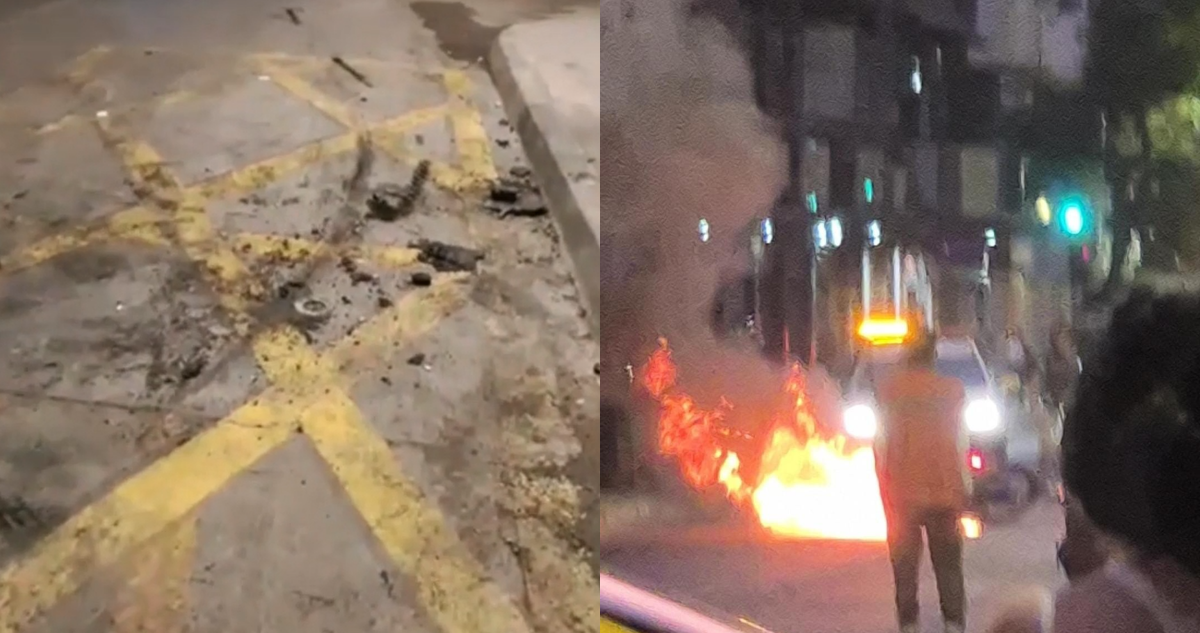 Vecinos incendian moto en plena calle de Santiago: habría pertenecido a presuntos motochorros