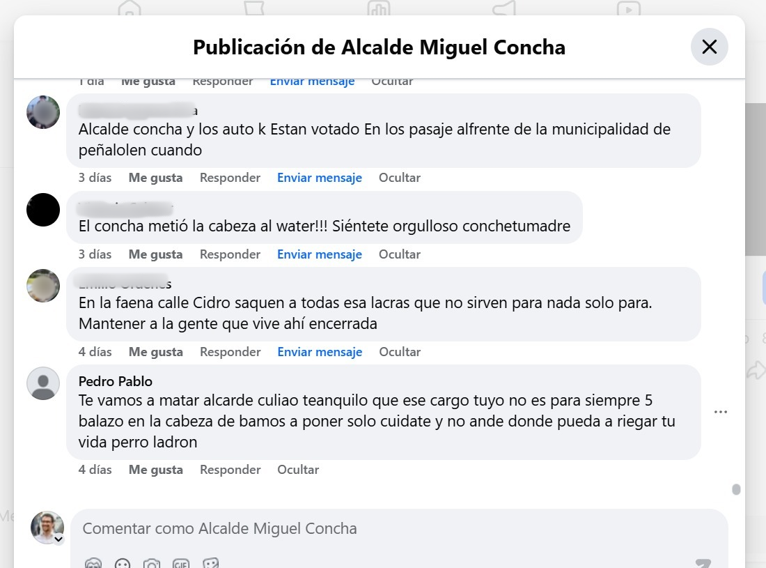 lcalde de Peñalolén denuncia amenazas tras demolición de narco-casas