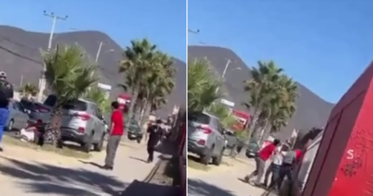 Captan violenta pelea entre estudiantes afuera de liceo en Coquimbo: uno portaba cuchillo carnicero