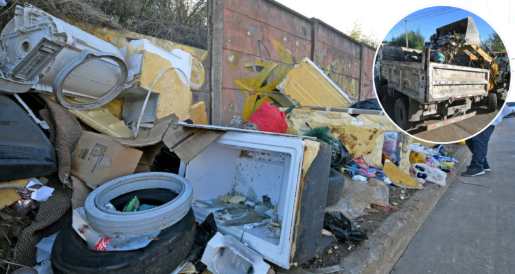 Municipio de Temuco realiza operativo para erradicar microbasural en sector Chivilcán