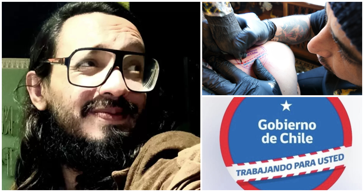 Artista chileno se tatúa el logo desechado del gobierno de Kast: