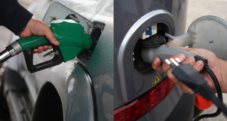 Carga de vehículos eléctricos y a combustión.